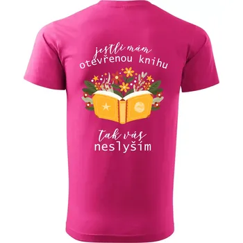 Pánská móda Jestli mám otevřenou knihu, tak vás neslyším - Klasické pánské triko vyšší gramáže - L ( Purpurová )