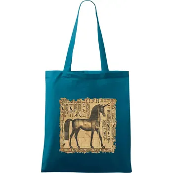 Egyptské hieroglyfy jednorožec - Taška bavlněná - 42 x 38 cm ( Petrolejová )
