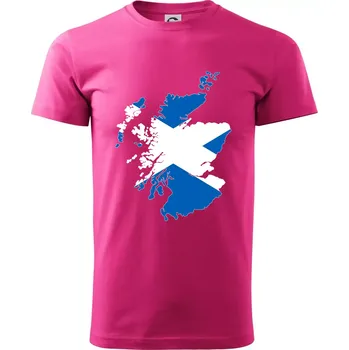 Pánská móda Skotsko mapa - Klasické pánské triko vyšší gramáže - L ( Purpurová )