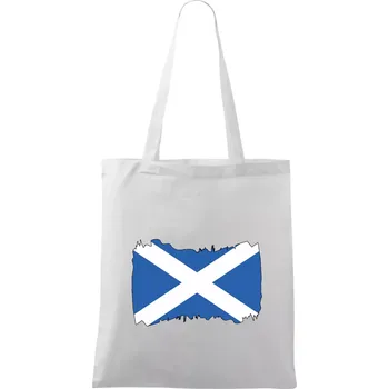 Skotská vlajka - Taška bavlněná - 42 x 38 cm ( Bílá )