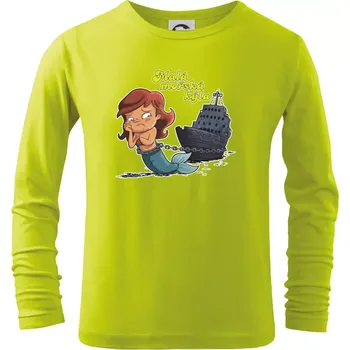 Chlapecké tričko Malá mořská kýla - Triko dětské Long Sleeve - 146 cm/10 let ( Limetková )