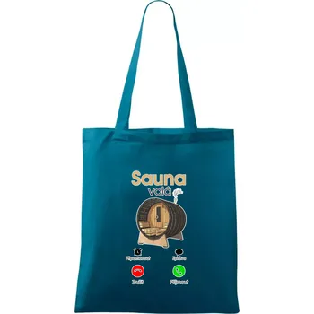 Sauna volá - Taška bavlněná - 42 x 38 cm ( Petrolejová )