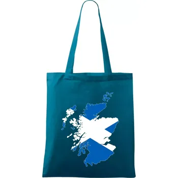 Skotsko mapa - Taška bavlněná - 42 x 38 cm ( Petrolejová )