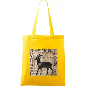 Egyptské hieroglyfy koza - Taška bavlněná - 42 x 38 cm ( Žlutá )
