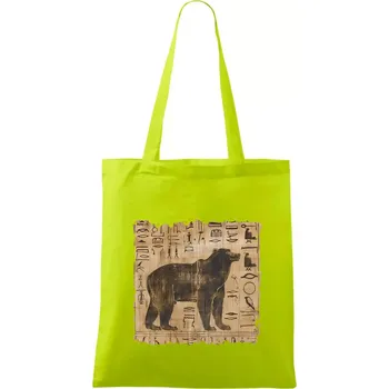 Egyptské hieroglyfy medvěd - Taška bavlněná - 42 x 38 cm ( Limetková )