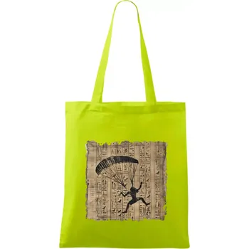 Egyptské hieroglyfy paraglide - Taška bavlněná - 42 x 38 cm ( Limetková )