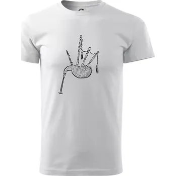 Skotské dudy - Triko extra velké (5-8XL) - 7XL ( Bílá )