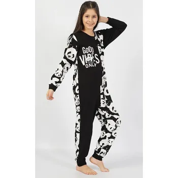 Kojenecký overall Kombinovaný dětský overal Panda Vibes Vienetta Kids, černá 15 - 16 i232_8357_55455957:černá 15 - 16