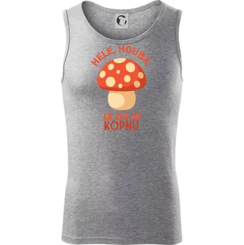 Hele, houba, já do ni kopnu - Tílko pánské Core - L ( Tmavě šedý melír )