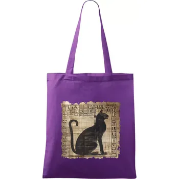 Egyptské hieroglyfy kočka - Taška bavlněná - 42 x 38 cm ( Fialová )