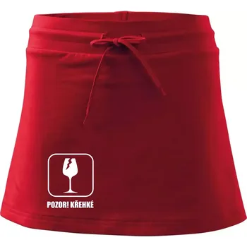 Dámská sukně Pozor křehké! Vinaři - Sportovní sukně - two in one - M ( Červená )