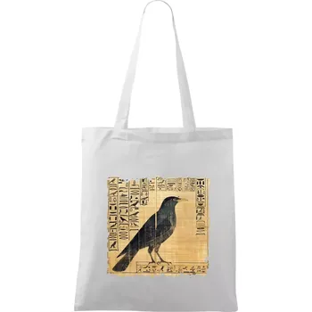 Egyptské hieroglyfy pták - Taška bavlněná - 42 x 38 cm ( Bílá )