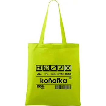 Čárový kód - Koňařka - Taška bavlněná - 42 x 38 cm ( Limetková )