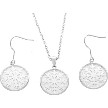 Přívěsek Ewena Souprava z chirurgické oceli sněhová vločka + dárkové balení