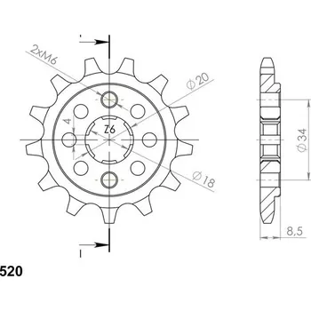 Řetězová sada pro motocykl SUPERSPROX Řetězové kolečko SUPERSPROX CST-270:15 15 zubů, 520