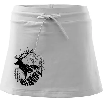 Dámská sukně Jelen v lese křivky - Sportovní sukně - two in one - M ( Bílá )