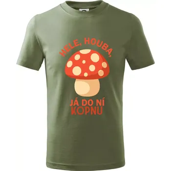 Chlapecké tričko Hele, houba, já do ni kopnu - Tričko dětské bavlněné - 122 cm/6 let ( Khaki )