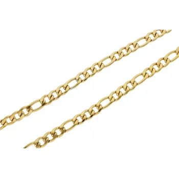Řetízek Ewena Řetízek ocelový figaro GOLD délka 60 cm,&nbsp;šířka 1,2 cm, + dárkové balení