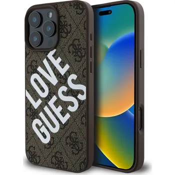 Telefonní příslušenství Guess Ochranný kryt na iPhone 16 Pro - Guess, 4G Big Love MagSafe Brown