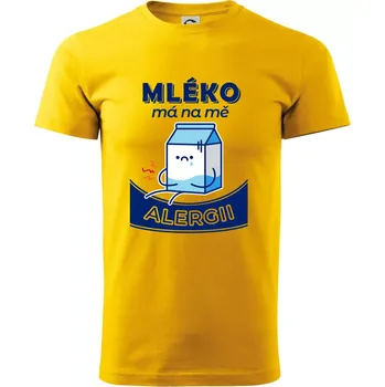 Pánské tričko Mléko má na mě alergii - Triko extra velké (5-8XL) - 6XL ( Žlutá )