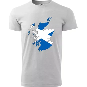 Pánské tričko Skotsko mapa - Triko extra velké (5-8XL) - 6XL ( Světlešedý Melír )