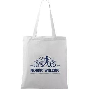 Let's go nordic walking - vintage - Taška bavlněná - 42 x 38 cm ( Bílá )