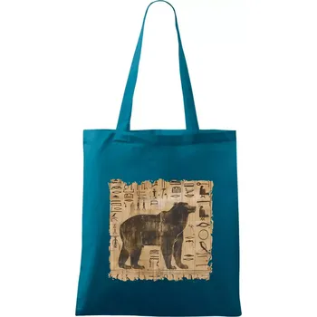 Egyptské hieroglyfy medvěd - Taška bavlněná - 42 x 38 cm ( Petrolejová )