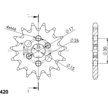Řetězová sada pro motocykl SUPERSPROX Řetězové kolečko SUPERSPROX CST-252:13 13 zubů, 420