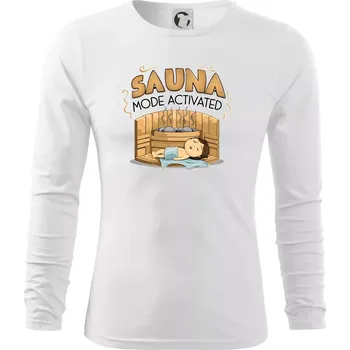 Pánské oblečení Sauna mode activated - Triko s dlouhým rukávem FIT-T long sleeve - S ( Bílá )