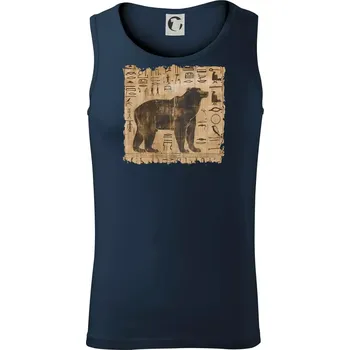 Egyptské hieroglyfy medvěd - Tílko pánské Core - S ( Námořní modrá (velmi tmavá - téměř černá) )