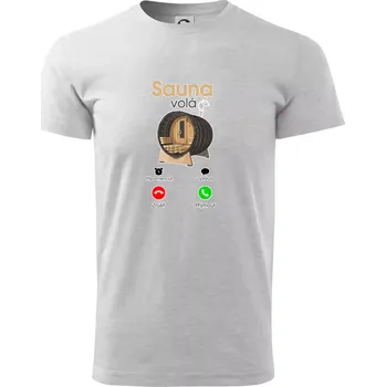 Pánské tričko Sauna volá - Triko extra velké (5-8XL) - 8XL ( Světlešedý Melír )