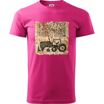 Egyptské hieroglyfy traktor - Klasické pánské triko vyšší gramáže - XS ( Purpurová )