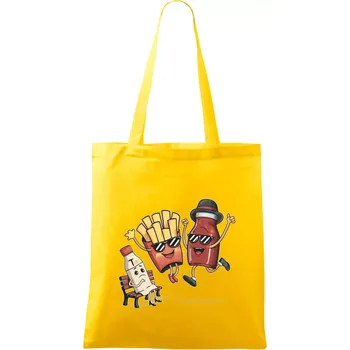 Souboj o hranolky kečup tatarka - Taška bavlněná - 42 x 38 cm ( Žlutá )
