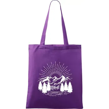 Hory a les - Taška bavlněná - 42 x 38 cm ( Fialová )