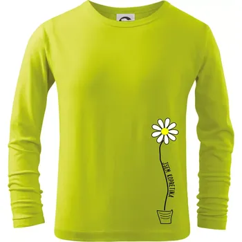 Chlapecké tričko Jsem kopretina ! - Triko dětské Long Sleeve - 122 cm/6 let ( Limetková )