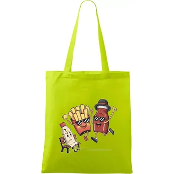 Souboj o hranolky kečup tatarka - Taška bavlněná - 42 x 38 cm ( Limetková )