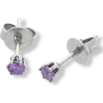 Náušnice Ewena Náušnice stříbrné pecky z chirurgické oceli 4,1 mm různé barvy Barva: Fialová + dárkové balení