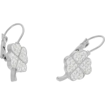 Náušnice Ewena Náušnice čtyřlístek s krystaly + dárkové balení