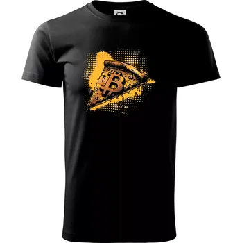 Bitcoin oranžová pizza - Triko extra velké (5-8XL) - 6XL ( Černá )