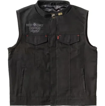 Pánská vesta West Coast Choppers 13 1/2 Dominator canavas moto vesta černá L