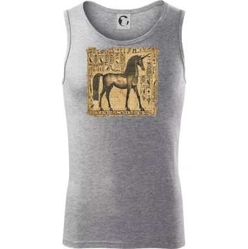 Egyptské hieroglyfy jednorožec - Tílko pánské Core - XL ( Tmavě šedý melír )