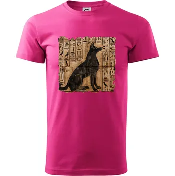 Pánská móda Egyptské hieroglyfy pes - Klasické pánské triko vyšší gramáže - XL ( Purpurová )