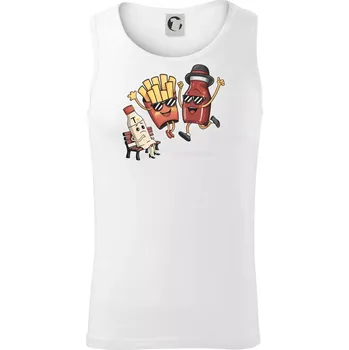 Souboj o hranolky kečup tatarka - Tílko pánské Core - 2XL ( Bílá )