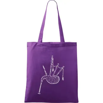 Skotské dudy - Taška bavlněná - 42 x 38 cm ( Fialová )