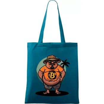 Hodler v důchodu - Taška bavlněná - 42 x 38 cm ( Petrolejová )