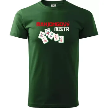 Mahjongový mistr - Triko extra velké (5-8XL) - 6XL ( Lahvově zelená )