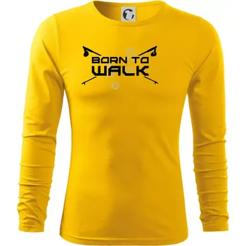 Pánská móda Born to walk - Triko s dlouhým rukávem FIT-T long sleeve - S ( Žlutá )