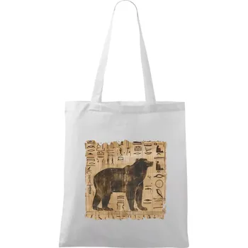 Egyptské hieroglyfy medvěd - Taška bavlněná - 42 x 38 cm ( Bílá )