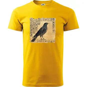 Egyptské hieroglyfy pták - Triko extra velké (5-8XL) - 6XL ( Žlutá )