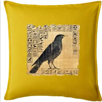 Polštář Egyptské hieroglyfy pták - Polštář 50x50 - 50x50 - Pouze potah ( Žlutá )